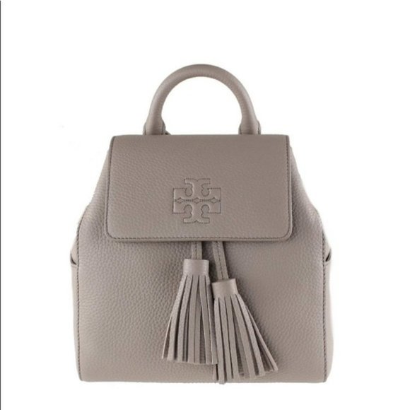 Tory Burch Thea Mini Leather Backpack French Gray